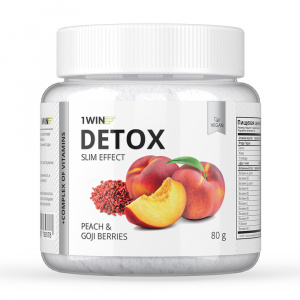 1WIN / Detox Slim Effect / Напиток дренажный Детокс Слим Эффект + Ягоды Годжи, Вкус: Персик, 32 порции