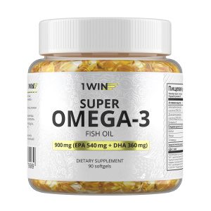1WIN / Омега 3 900 мг / Рыбий жир / Omega-3 / Омега-3, 90 капсул