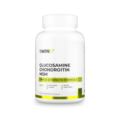 1WIN / Хондроитин+Глюкозамин+МСМ, Glucosamine+Chondoitine+MSM, 90 капсул